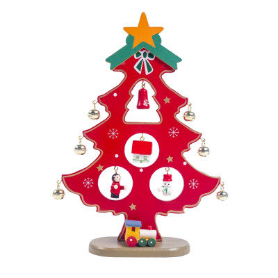 

New Hot Wooden Christmas Tree Desktop Decoration With Bells Christmas Ornament Trees With Children Gift Home Party Decor