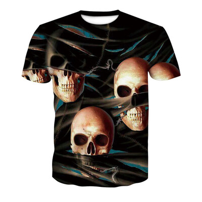 

Fashion Skeleton 3D Print Men\s Casual Short Sleeve Graphic T-Shirt