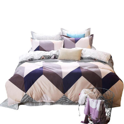 

4PcsSet Home Fashionable Cartoon Bedding Set Simple & Soft Bedclothes Skin-Friendly Pillowcase Duvet Cover Bedsheet