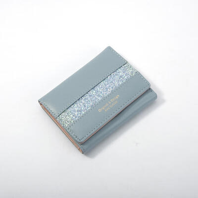 

Glitter PU Leather Wallet Short Wallets Card Holder Purse For Women
