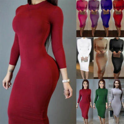 

Womens Bandage Bodycon Long Sleeve Evening Party Cocktail Club Short Mini Dress