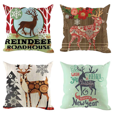 

Siaonvr 4Pcs Christmas Pillow Cover Pillowcases Decorative Sofa Cushion Cover Decoration