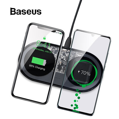 

Baseus thin 18W Max 2 in 1 Wireless Charger For Phones&Pods wireless charger for iPhone X Huawei Samsung OPPO ViVo