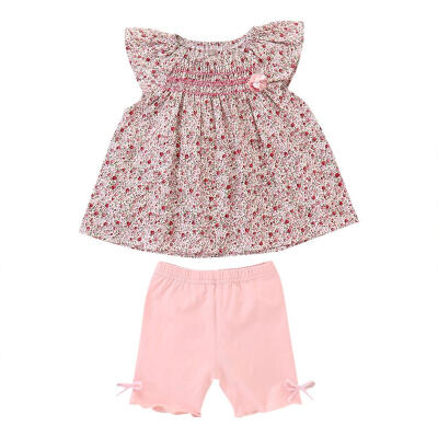 

Summer Cute Sweet Clothes Set 2pcs Ruffle Sleeve Tops Shorts Girls Outfits