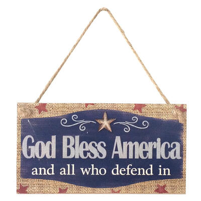 

Wood Independence Day Rectangle Door Sign Board Home Decor Hanging Pendants