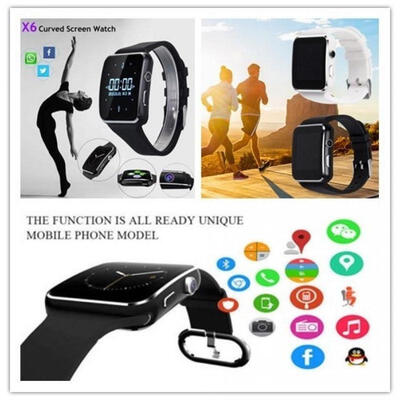 

X6 Curved Screen Bluetooth Smart Watch Phone Mate for SamsungiPhoneAndroid