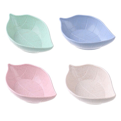 

Wheat Straw Leaf Shape Seasoning Dishes Table Sauce Container Kitchen Cutlery Snack Plate