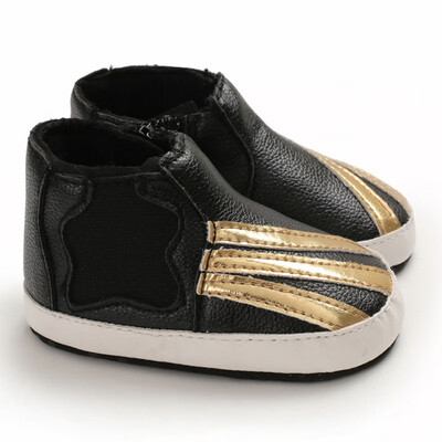 

Baby Boy Breathable Gold Patchwork Design Anti-Slip Shoes Casual Sneakers Toddler Soft Soled First Walkers