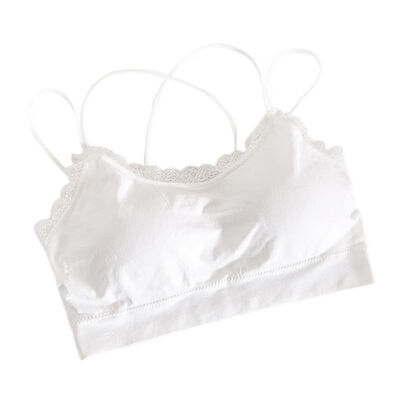 

Women Seamless Strap Padded Bra Tanks Lace Crop Top Cross Back Underwear