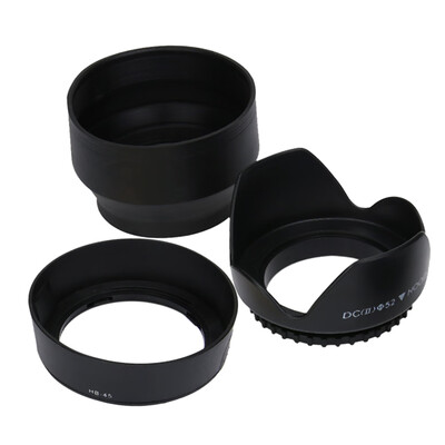 

52mm Lens Hood Bundle for Nikon 18-55mm HB-45 Rubber Collapsible Flower