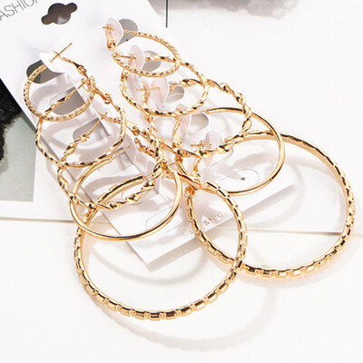 

EK782 Trendy 12 pairsset Cute Triangle Crystal Heart Stud Earrings for Women Ball Simulated Pearl Flower Earring Set brincos