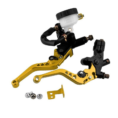 

78" Motorcycle Brake Clutch Levers Master Cylinder Reservoir Set Universal Adjustable