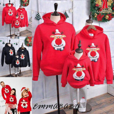 

Christmas Family Matching Top Women Girl Boy Kid Blouse Hoodie Pullover Cloth US