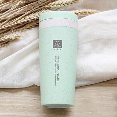 

Toponeto Kitchen Wheat Straw Double Insulated Gift Mug Tumbler With Lid Eco-friendly
