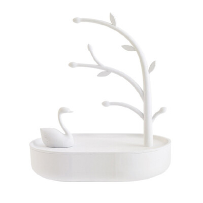 

Toponeto Swan Jewelry Rack Pink Girl Heart Jewelry Box Swan Lake Jewelry Collection Box