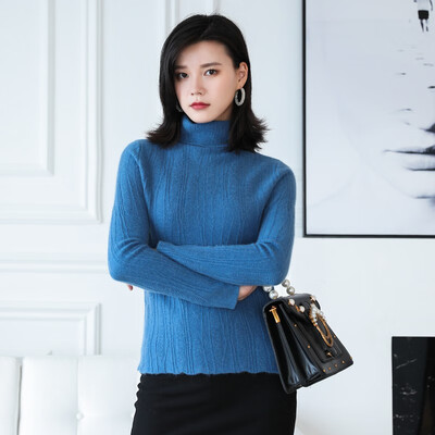 

QIANMUCHUN womens pile collar cashmere sweater comfortable soft 5781