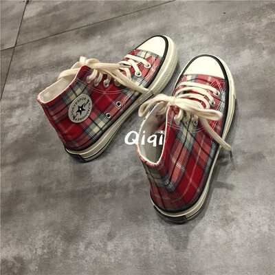 

2019 spring new style canvas shoes womens high-help1970 s skate shoes Korean mountain wind