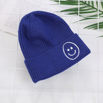 

Girl Baby Boy Soft Beanie Hat Embroidered Crochet Knit Hat Candy Color Smile Cap