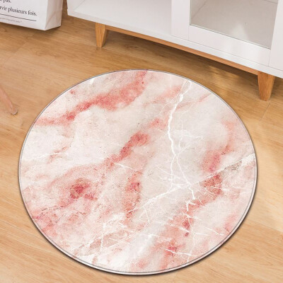 

Toponeto Fashion Marble Pattern Round Flannel Bathroom Kitchen Carpet 80cm