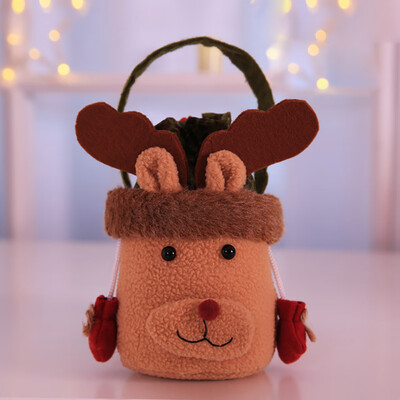 

Tailored Christmas Sled Shape Portable Candy Bag Cartoon Deer Pattern Apple pouch Snowman