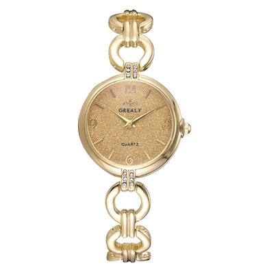 

Women Watch Steel Band Sequins Round Retro Dial Quartz Bracelet Wristwatch