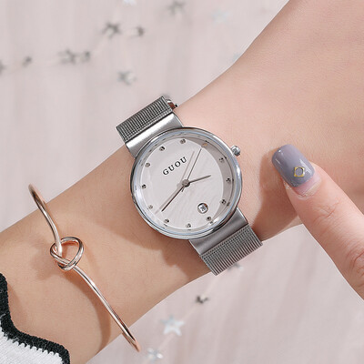 

Simple shading dial dial temperament goddess waterproof belt watch