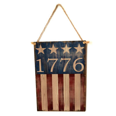 

Vintage Wooden Door Sign Hanging Board Independence Day Art Craft Ornament