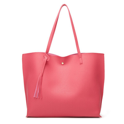 

Tailored Women Fashion Fringe Solid Large Capacity Shopping Shoulder Tote Handbag Bags