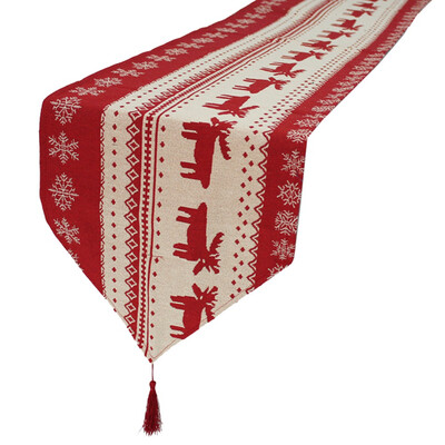 

Christmas Dining Table Polyester Cotton Flag Xmas Party Venue Banquet Home Decor