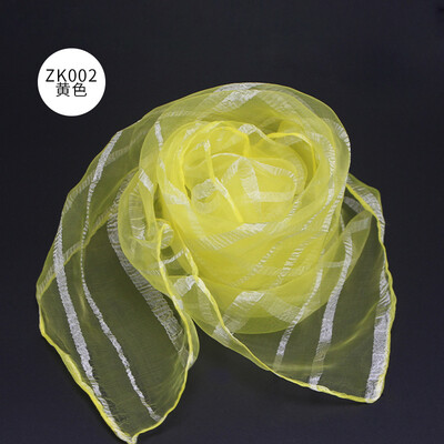 

Factory direct childrens show silk scarf kindergarten dance square towel solid color nylon yarn yarn scarf wholesale ZK002
