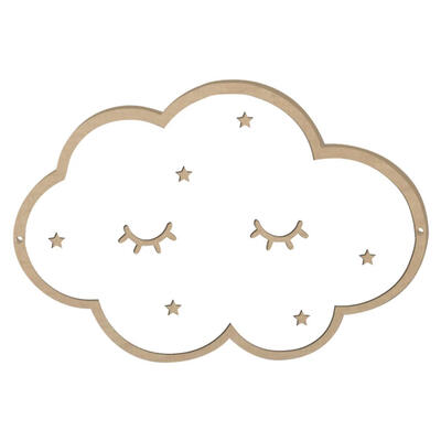 

3D Cloud Shape Wooden Wall Hanging Decorative Acrylic Mirror Desktop Decor