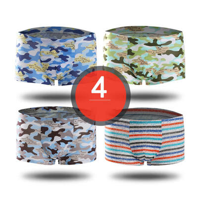 

Mens Underwear U Convex Breathable Modal Boxers Printed Large Size Shorts 4 PCSSet