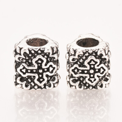 

Tibetan Style Alloy European Beads Large Hole Beads Triangular Prism with Cross Antique Silver 11x105x105mm Hole 5mm