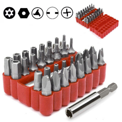 

〖Follure〗Security Bit 33Pcs Set Tamper Proof Torx Spanner Screwdriver Star Hex Holder Rod