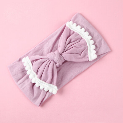 

〖Follure〗Wide Nylon Bow Ribbon with Pompom Knot Bow Nylon Head One Size Plus