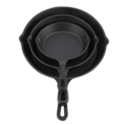 

Greensen 3pcsSet 16cm 20cm 25cm Cast Iron Frying Pans Cookware Pots Household Kitchen Cooking Tool