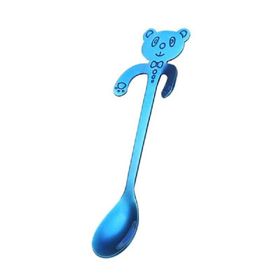 

Cute Bear Spoon 304 Stainless Steel Teaspoon Long Handle Coffee Spoons Sugar Dessert Appetizer Seasoning Bistro Flatware Hanging C