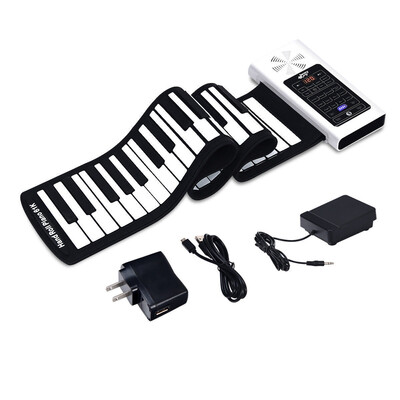 

61 Key Electronic Roll up Silicone Rechargeable Piano Keyboard-White