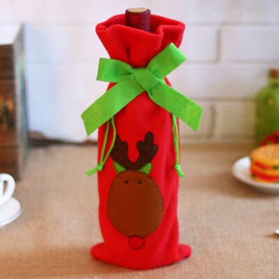 

Christmas Gift Bags Santa Reindeer Christmas Tree Wine Bottle Covers for Dress up Wine Bottle Party Decorations