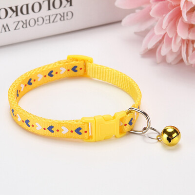

1Pcs Adjustable Bell Pendant Heart Print Pet Dog Collar Decor Pet Accessories