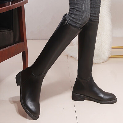 

High boots high boots leather boots black boots student boots