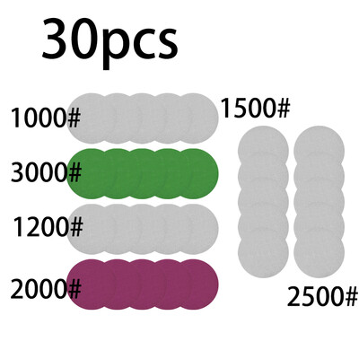 

30PCS 3 Silicon Carbide Hook & Loop Discs Flocking Waterproof Sandpaper