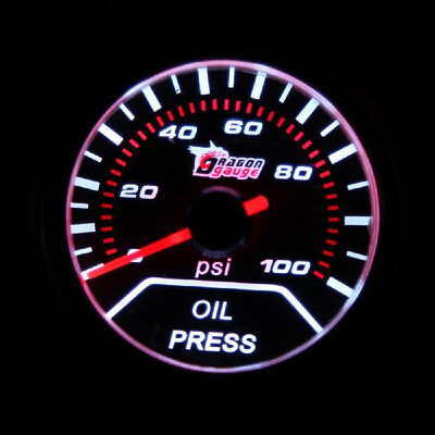 

2" 52mm 0-100PSI Universal Car Smoke Lens Pointer Oil Pressure Gauge Car Styling Auto Gauge Meter Car Instrument