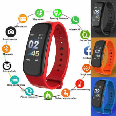 

C1S Blood Pressure Heart Rate Monitor Smart Watch Sport Bracelet Fitness Tracker