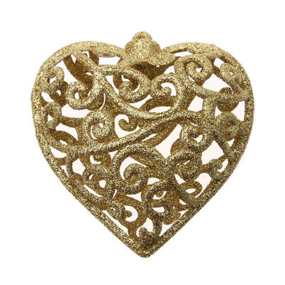 

Christmas Tree Decor Hollow Heart Shape Glitter Pendant Ornaments