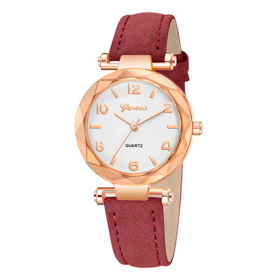

Hot Sale Women Watches Roman Numerals Dial Ladies Quartz Wristwatch Irregular Casual Leather Strap Fashion Geneva Clock Female 5