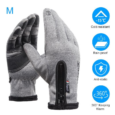 

Winter Warm Gloves Unisex Water-resistant Windproof Outdoor Sports Gloves with Fluff Lining Screen-Touching Gloves for Men&Wom