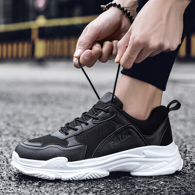 

Summer breathable Korean travel sports white shoes mens shoes plus velvet casual old man running mens high tide shoes
