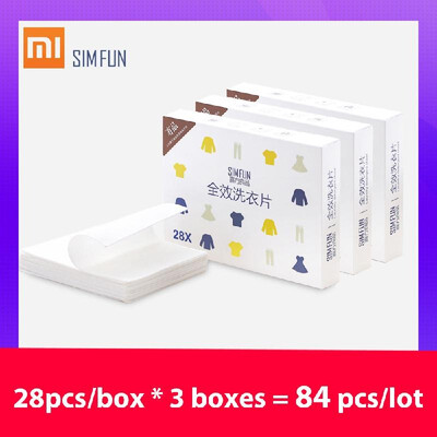 

84pcslot Xiaomi SIMFUN Laundry Tablets Cleaning Fragrance Clothes Washing Liquid Paper Deep Cleaning Washing Powder Softener Wash