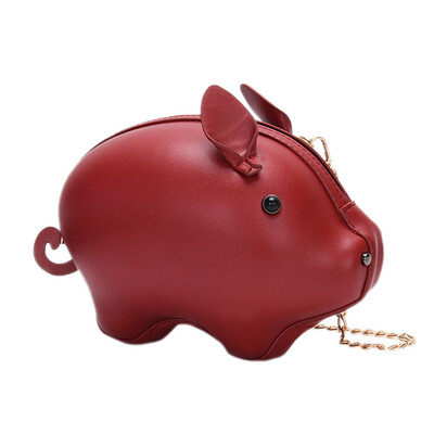 

Tailored Fashion Women Pure Color Wild Chain Pig Treasure Messenger Shoulder Bag